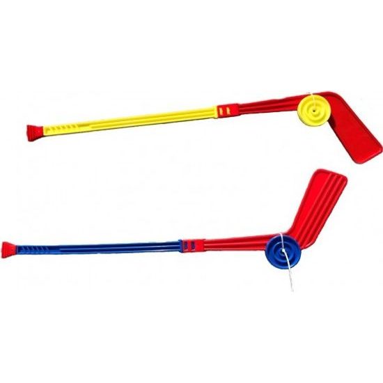 Hokejka plastová s pukem - mix barev