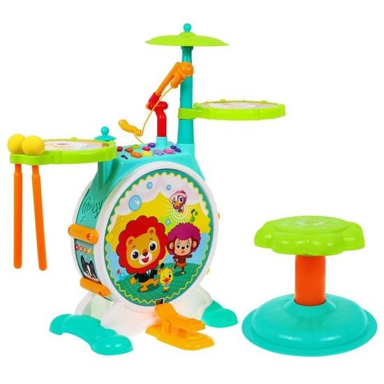Huile Toys bicí nástroje se zvuky a světlem pro nejmenší Drum Set