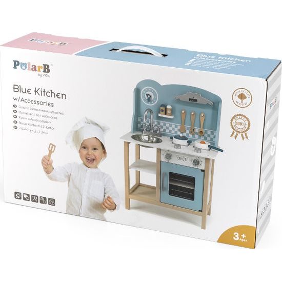 Dětská dřevěná kuchyňka Viga modrá