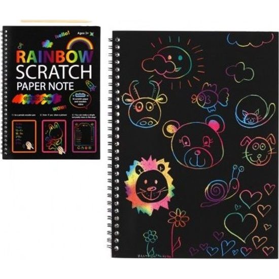 Škrabací/Vyškrabovací notes duhový 10 listů
