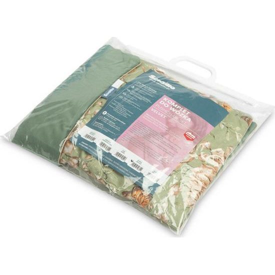 Sada do kočárku Sensillo Velvet - zelená s květy