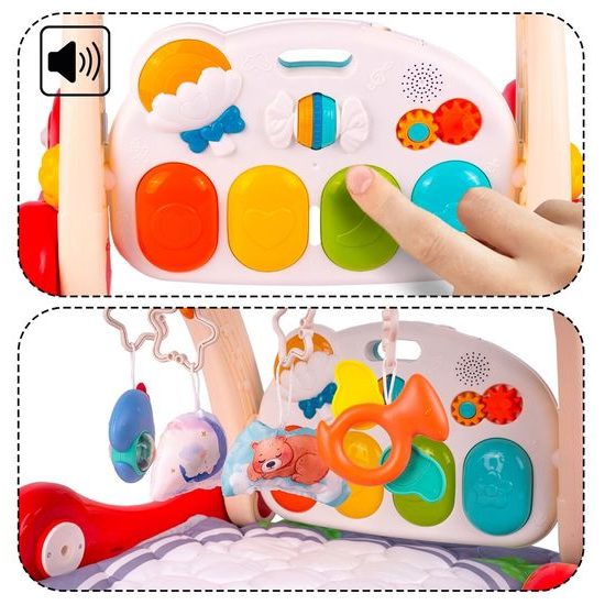 Chodítko 2v1 s hrací dekou a piankem Playmat Stroller