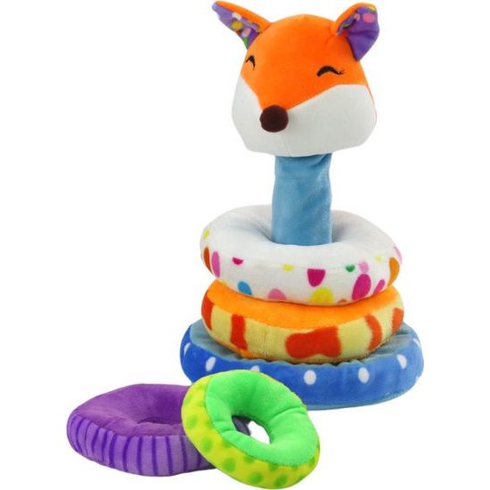 Plyšová pyramida barevná Liška, 27 cm