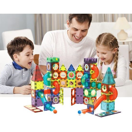 Doris magnetická svítící stavebnice se skluzavkou Light Magnetic 110 dílů