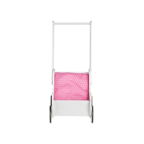 Ecotoys dětské dřevěné chodítko kočárek Bílé