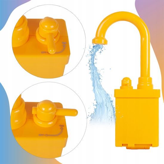 Dětský dřez s tekoucí vodou a nádobím Wash Up modrý