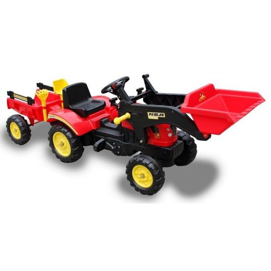 Dětský šlapací traktor Nakladač s přívěsem