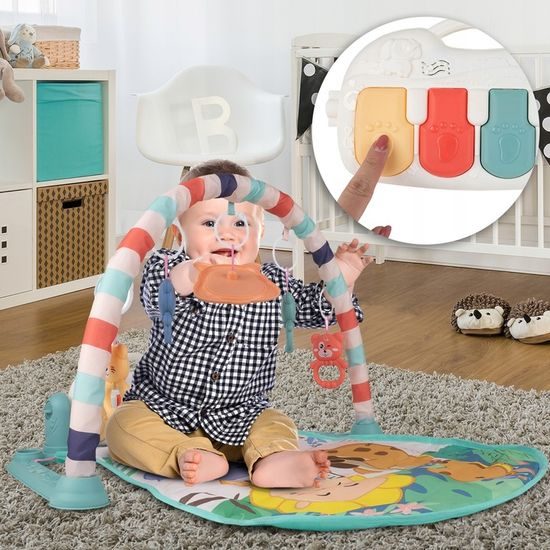 Hrací deka s piankem Medvídek zelená