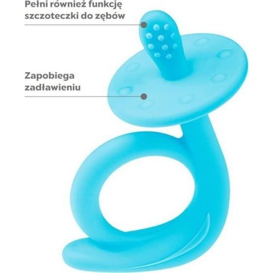 Dětské silikonové kousátko Akuku Šneček modré