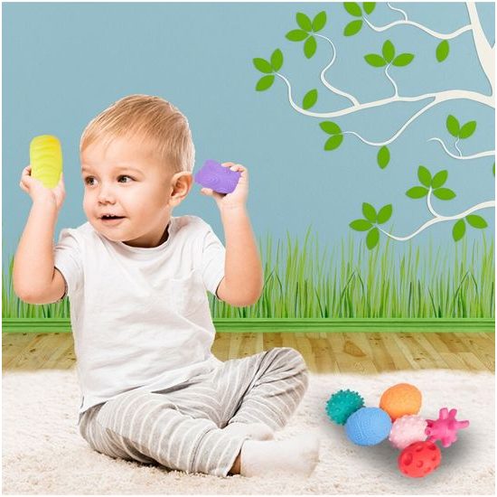 Senzorické míčky pro nejmenší Soft Rubber Ball 8 kusů