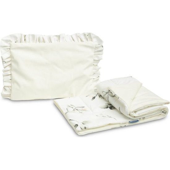 Sada do kočárku Sensillo Velvet s volánky - olivy krémová