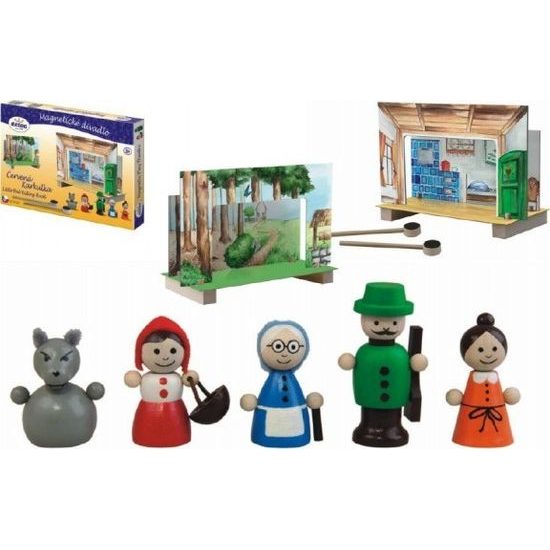 Dřevěné magnetické Divadlo Červená Karkulka s figurkami