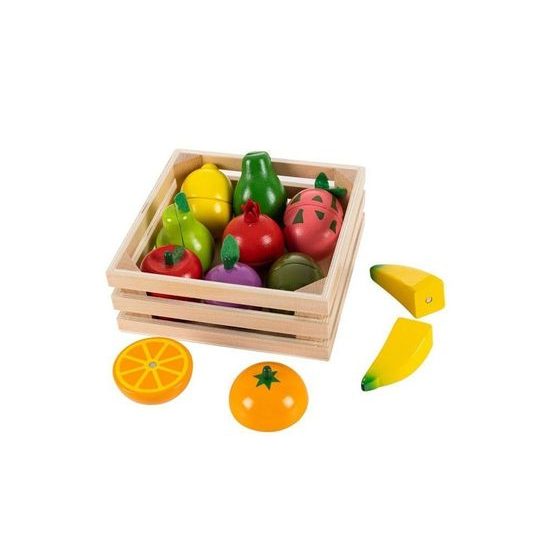 Ecotoys sada dřevěné ovoce v bedýnce