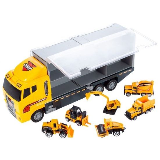 Nákladní auto se 6 stavebními stroji Building Truck