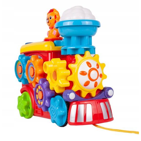 Veselá lokomotiva pro nejmenší s ozubenými kolečky Animal Train