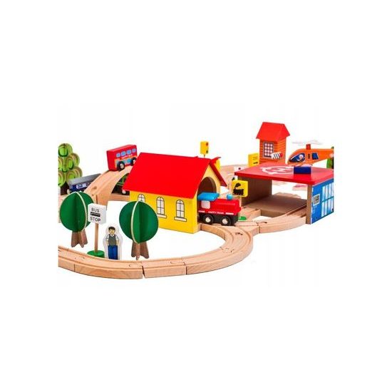 Doris dřevěná vláčkodráha 69 dílků