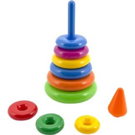 Skládanka - pyramida s kroužky - mix 2 druhy
