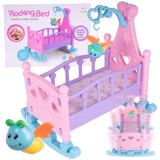 Postýlka pro panenku Rocking Bed s kolotočem