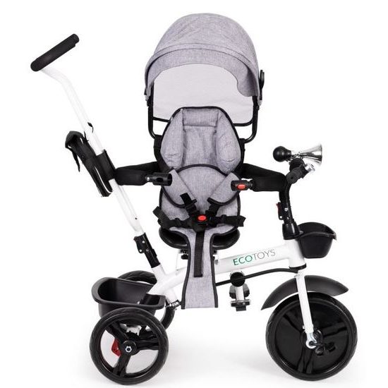 Ecotoys dětská tříkolka s otočným sedadlem S-Trike šedá