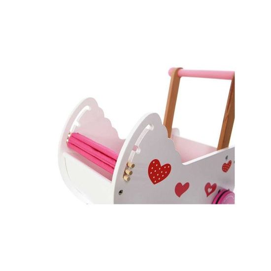 Ecotoys dětské dřevěné chodítko kočárek