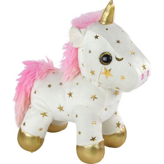 Plyšový jednorožec s miminkem a melodií Baby Kiddo - krémový