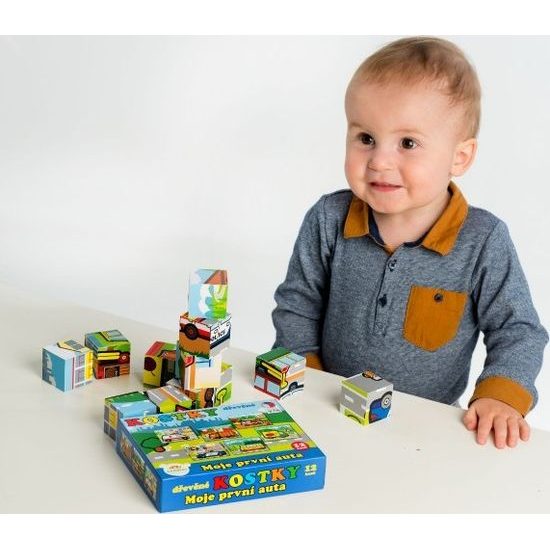 Kostky Moje první auta 12ks