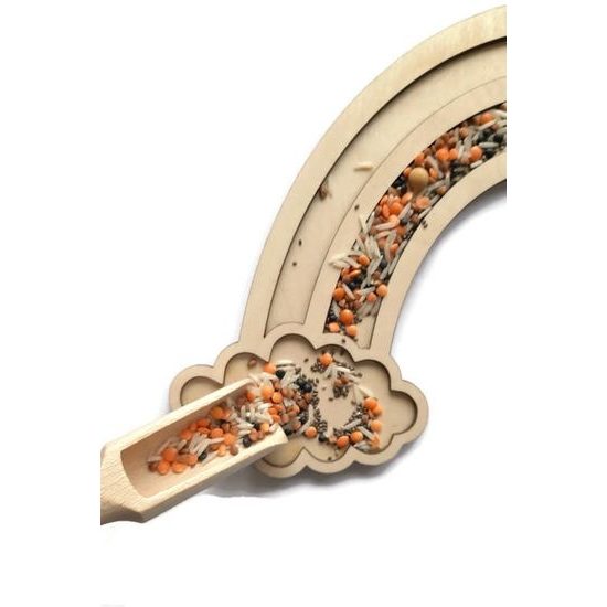 Senzorické montessori sypání Duha - jemná motorika