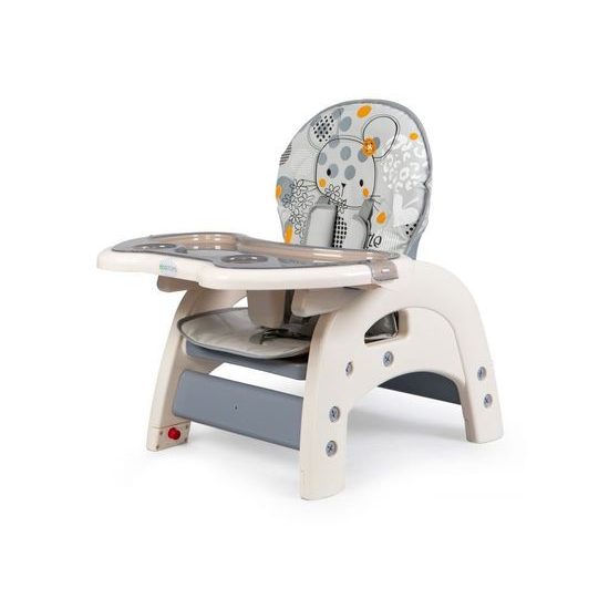 ROZBALENO Ecotoys jídelní židlička 2v1 Myška šedá