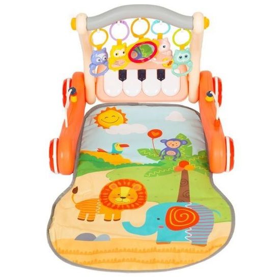 Haunger chodítko 2v1 s hrací dekou a piankem Rack Walker - oranžové