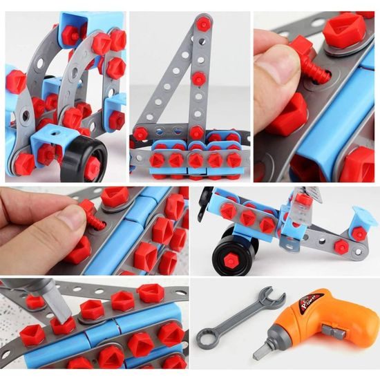 Konstrukční stavebnice s vrtačkou na baterie Junior Blocks 280 dílků