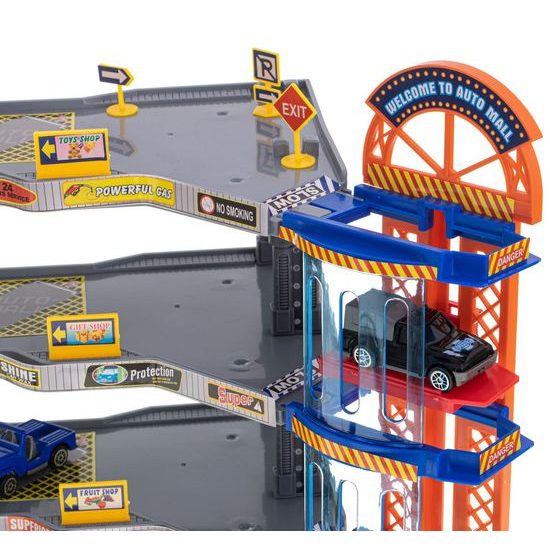 Parkovací garáž s výtahem + 6 autíček Super Garage