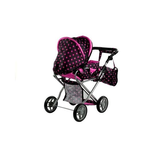 Alice kočárek pro panenky 9346 kombinovaný černý
