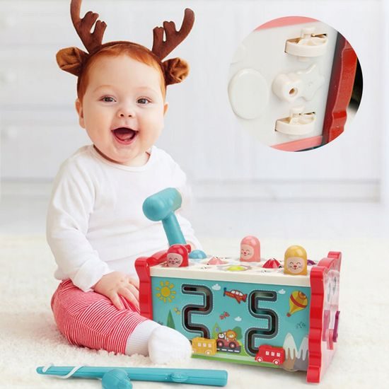 Magická edukační kostka pro děti 8v1 modrá