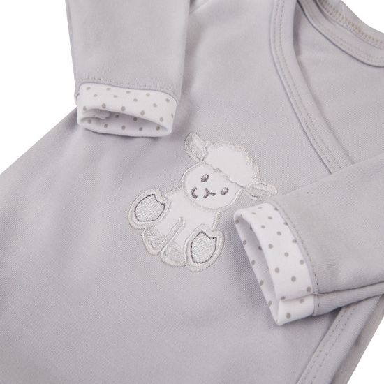 EEVI Kojenecké body s dlouhým rukávem Newborn šedá 50 (0-1m)