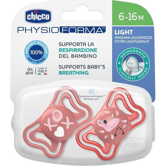 Silikonový dudlík Physio Light 6m, 2ks růžový