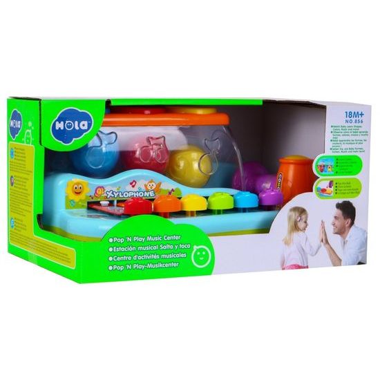 Huile Toys hrající cimbálky pro nejmenší s kladívkem a míčky Xylofon