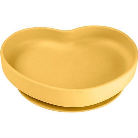 CANPOL babies Silikonový talíř s přísavkou SRDCE žlutý