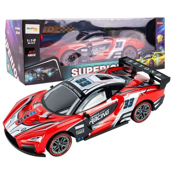 Autíčko na dálkové ovládání s LED podsvícením Speed Racing 1:12 - červené
