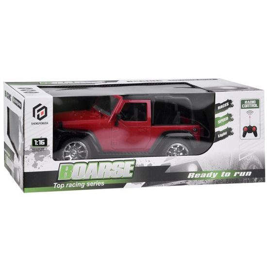 Terénní auto na dálkové ovládání Jeep Engine V8 1:16 červený