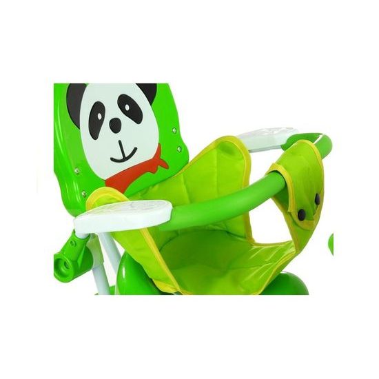 Dětská tříkolka s vodící tyčí Panda zelená