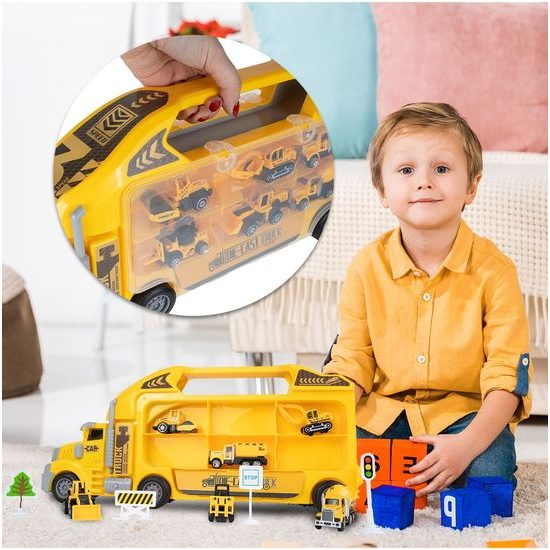 Nákladní auto se 6 stavebními kovovýmí stroji Metal Truck