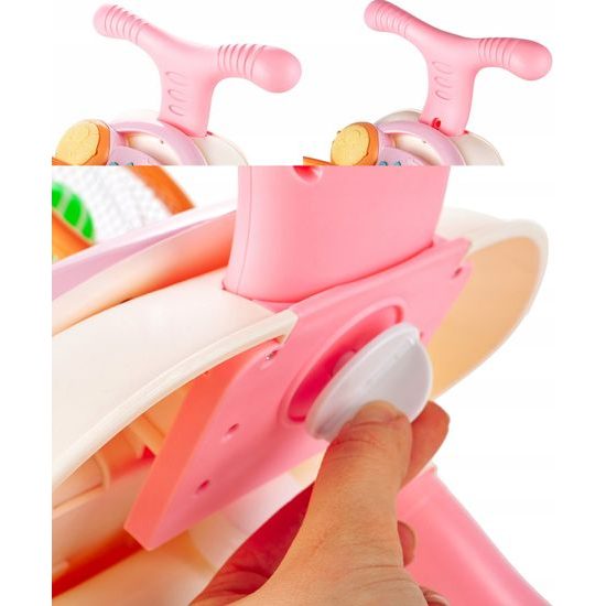 Interaktivní chodítko s hracím stolečkem Music Stroller 2v1 růžové