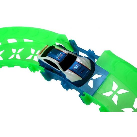 Svítící autodráha s autíčkem na baterie a dálkovým ovladačem Rapid World