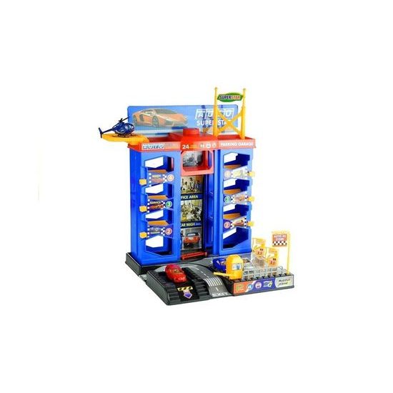 Majlo Toys parkovací garáž s výtahem a helikoptérou + 3 autíčka