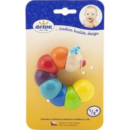 Dřevěná barevná housenka