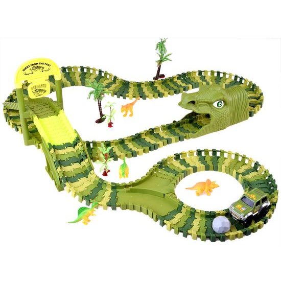 Autodráha s autíčkem na baterie a dinosaury 168 dílků Dino Track