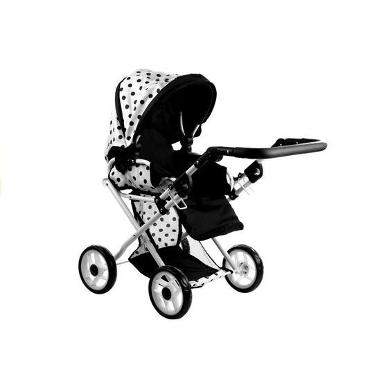 Alice kočárek pro panenky 9346 kombinovaný černo-bílý