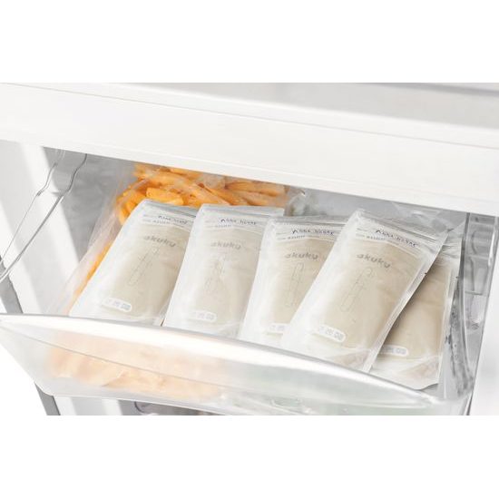 Sterilní sáčky pro skladování mléka a pokrmů Akuku 150ml 30ks, Transparentní