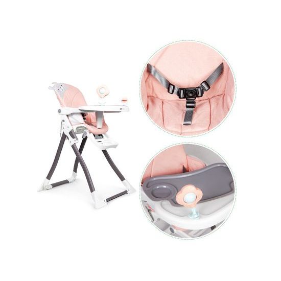 SMONTOVÁNO Ecotoys jídelní židlička 2v1 Myška růžová