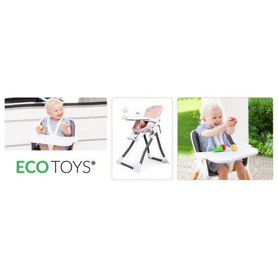 SMONTOVÁNO Ecotoys jídelní židlička 2v1 Myška růžová